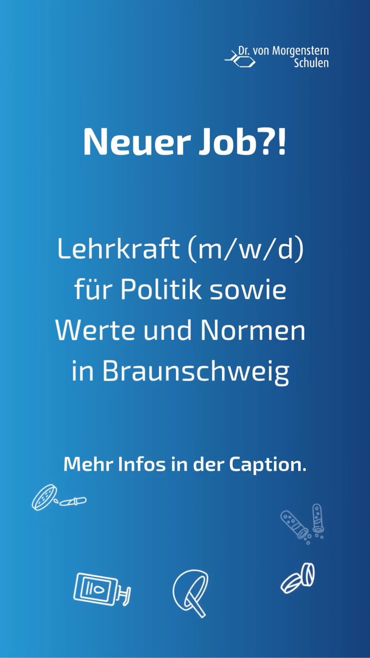 Wir suchen genau dich! 🫵

Du unterrichtest #Politik sowie Werte und Normen, du hast das entsprechende Studium und brennst  darauf, die Bildungslandschaft bei uns mit zu gestalten und unsere Azubis auszubilden.
Dann melde dich fix bei uns in Braunschweig. Nach den Sommerferien kannst du bei uns unterrichten! 🚀 👨🏼‍🏫👩🏻‍🏫

#LehrkraftfürPolitik #Lehramt #beruflicheBildung #Geschichte
