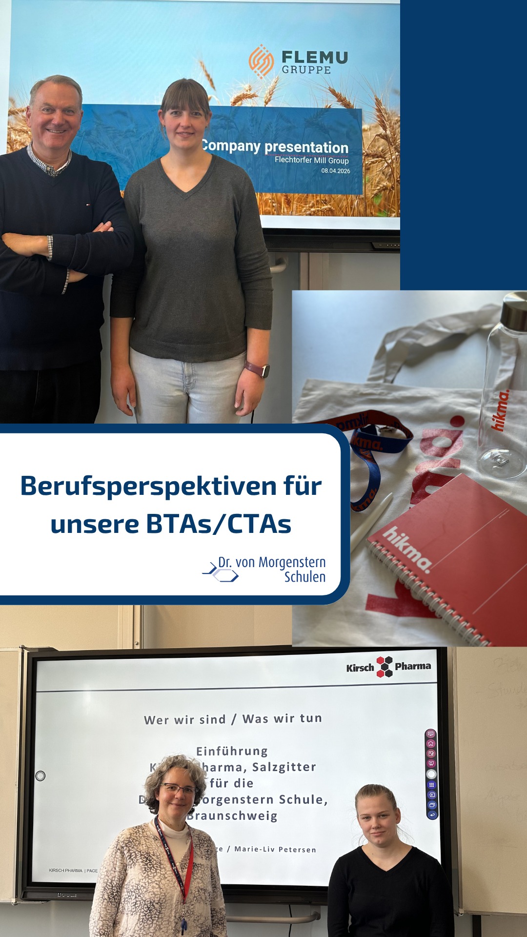 Im April war bei uns einiges los: 

Mehrere Unternehmen haben unsere Schule besucht und gezeigt, welche spannenden Karrierewege euch als BTA oder CTA offenstehen 🔬✨

Ob Forschung, Analytik oder Industrie – mit eurer Ausbildung könnt ihr in ganz unterschiedliche Richtungen gehen und eure Zukunft aktiv gestalten.

Wir an den Dr. von Morgenstern Schulen begleiten euch nicht nur während der Ausbildung, sondern unterstützen euch auch dabei, euren nächsten Schritt zu planen 🚀

Ein großes Dankeschön a die Unternehmen für die spannenden Einblicke!

@flechtorfer_muehle
@kirsch_biopharm
@hikmapharma

#BTA #CTA #Ausbildung #KarriereStart #ZukunftGestalten