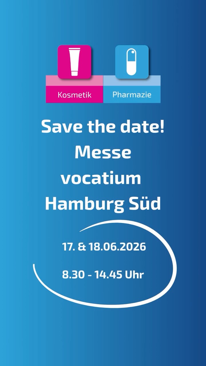 📣 SAVE THE DATE 📣

Wir sind dabei! 🎉

Besuch uns auf der Ausbildungsmesss vocatium Hamburg Süd und entdecke deine Ausbildungsmöglichkeiten in den Bereichen Gesundheit und Beauty. ✨

📅 17. & 18. Juni 2026
📍 vocatium Hamburg Süd

💊 PTA – Pharmazeutisch-technische Assistenz
💄 Kosmetik
🎓 Ausbildung mit Perspektive

Komm vorbei, stelle deine Fragen und lerne uns persönlich kennen. Wir freuen uns auf dich! 💙

#vocatium #Ausbildungsmesse #PTAAusbildung #KosmetikAusbildung #Berufsorientierung