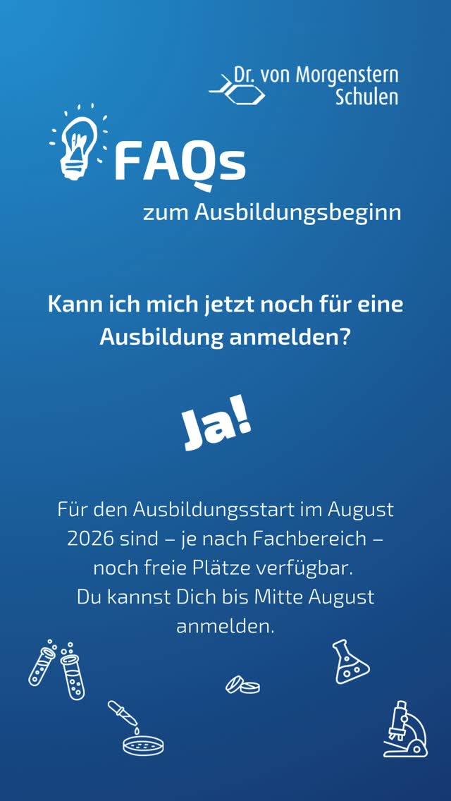 Der Ausbildungsstart im August rückt näher! 🎉
In diesem Reel beantworten wir dir wichtigsten Fragen rund um den Ausbildungsbeginn – von den benötigten Unterlagen über das Anmeldeprozedere bis hin zu den Kontaktmöglichkeiten.
Speichere dir den Beitrag für später ab und schau bei Fragen gerne auf unserer Website vorbei. Wir freuen uns auf deinen Ausbildungsstart! 🍀
#PTA #BTA #CTA #Kosmetik #wirbildenaus