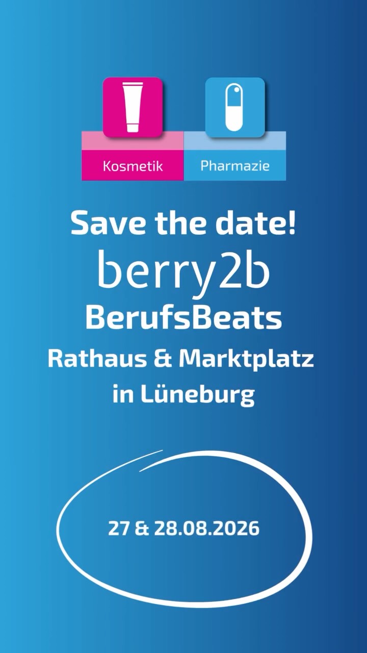 🎶 Wir sind beim BerufsBeats Festival 2026 dabei!
Am 27. und 28. August findet ihr uns von 09 bis 15 Uhr mitten in der Lüneburger Innenstadt im Rathausgarten. Lernt unser Unternehmen kennen, entdeckt spannende Ausbildungs- und Karrieremöglichkeiten und kommt direkt mit uns ins Gespräch.
An unserem Stand erwartet euch:
👉 Highlights für die Haut passend zu deinem Festival-Look und ein Duft-Quiz.
Kommt vorbei, probiert Neues aus und findet heraus, welcher Beruf zu euch und eurem Beat passt.
📅 27. & 28. August 2026
📍 Marktplatz & Rathaus Lüneburg
🎟️ Eintritt frei
Dein Festival. Deine Zukunft. Dein Beat.
#BerufsBeats #Ausbildung #Berufsorientierung #Karriere #Lüneburg